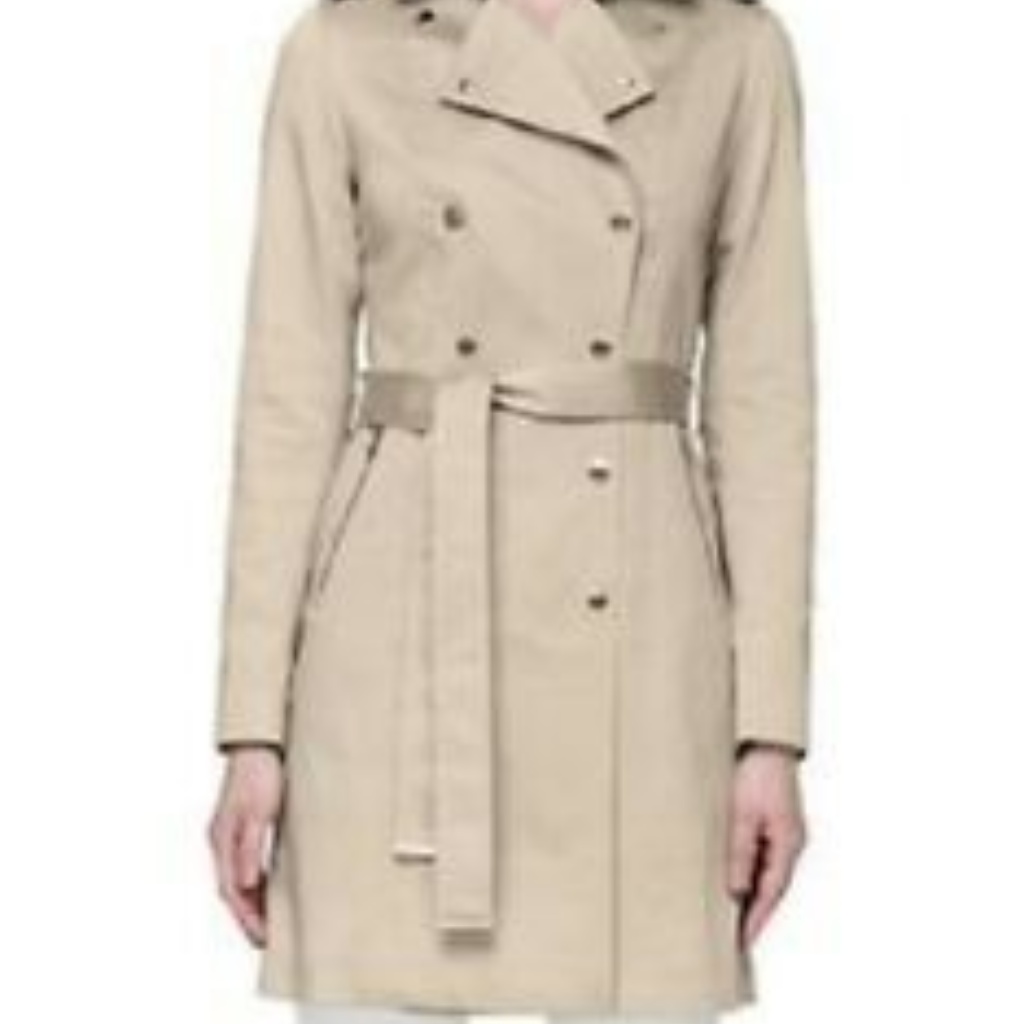 New Soia &Kyo Oatmeal Trench Coat Rain Coa